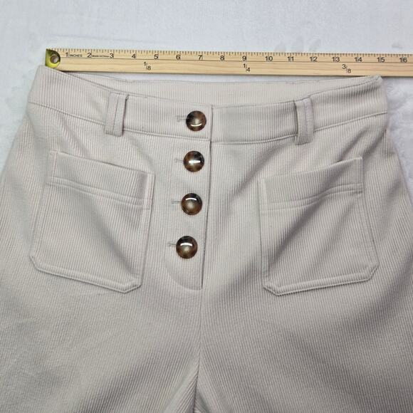 Joie Corduroy High Rise Flare Leg Exposed button Front Pants 8 (30x31) - Picture 6 of 8